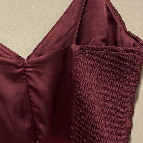 Women's/Teen's Crop Satin Maroon Colored Crop Top - Abercrombie & Fitch -Size M - Picture 13 of 14